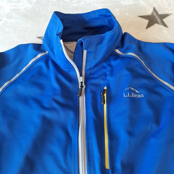 LL Bean Jacket Mens Medium Blue Gore Windstopper Soft Shell Lined Outdoor Hiking - Picture 2 of 14